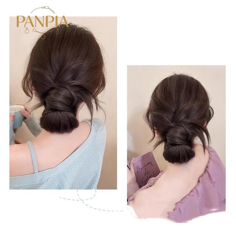 PNPIA- Tổng Hợp Tóc Giả Bun Lười Tóc Chignon Vũ Công Nữ Thịt Viên Đầu Tóc Tạo Kiểu Phụ Kiện Tóc