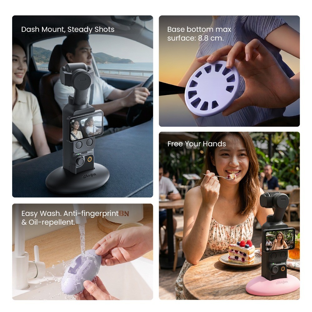 AMagicsn cho đế silicon ô tô DJI Pocket 4 cho phụ kiện DJI Pocket 4 / 3 cho giá đỡ máy tính để bàn DJI Pocket 4 / 3