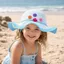 Mũ Rơm PYCOU, Mũ Chống Nắng 3-7Year Handmade, Trang Trí Hoa Ngọt Ngào Mũ Đi Biển Du Lịch