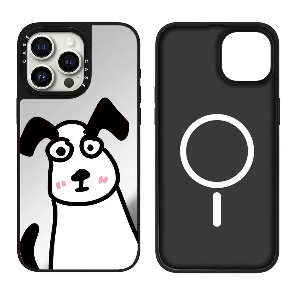 Ốp điện thoại hình mèo con và chó con từ tính cho iPhone 17 Pro Max 16 ProMax 15 14 13 12 11 Vỏ điện thoại chống rung