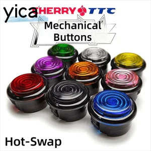 Nút Arcade HITBOX Cơ YICA, Khung Đen 2.8mm Nút Arcade ST-M4 Cắm Nóng, Nút Cần Điều Khiển Arcade Cherry MX Tương Thích Trục MX Cho Street Fighte 6