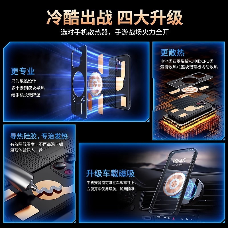 Ốp Điện Thoại Tản Nhiệt Graphene Sang Trọng Cho Realme GT 8 Pro NEO 7 Pro 5G Vỏ Đồng Đỏ Làm Mát Kim Loại Vỏ Chống Sốc Xe Ô Tô Từ Tính Vỏ Điện Thoại