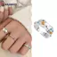AN.MART Đầy Màu Sắc Hoa Ngôi Sao Nhẫn Dopamine Mở Có Thể Điều Chỉnh Dầu Thả Ngón Tay Nhẫn Nữ Tay Trang Sức Nữ Bé Gái Quà Tặng Hoàn Hảo VN