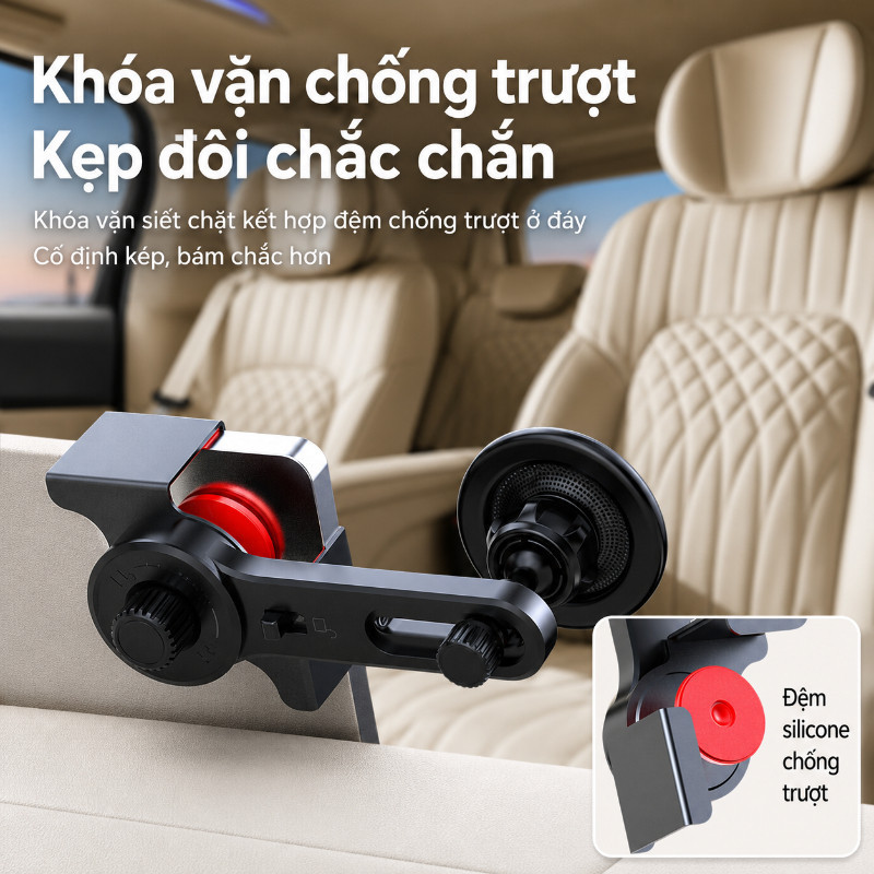 Giá Đỡ Điện Thoại Ô Tô Từ Tính – Hợp Kim Nhôm Chống Rung, Xoay 360°, Gắn Màn Hình Trung Tâm
