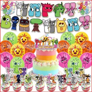 ST2 Sprunki chủ đề tiệc sinh nhật biểu ngữ bong bóng trang trí Caketopper Sắp xếp Tiếp liệu TS2