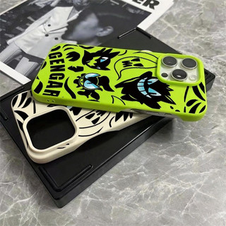 Anime Ghost Gengar Thích Hợp Cho iPhone 17 16 ProMax XS 12 Pro 15 ProMax 11 Pro Max 8 Plus 14 Pro XR 13 Ốp Mềm Nửa Gói 17 ProMax Chống Trầy Xước Chống Sốc