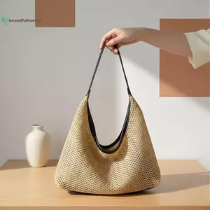 BeautifulHomeA Hợp Thời Trang Dệt Ống Hút Buet Túi Nữ Màu Trơn Đeo Vai Tote Thường Ngày Nách Túi Xách Cho Mùa Hè Đi Biển Mua Sắm VN