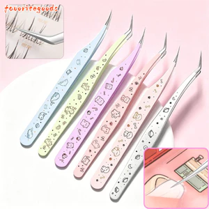 Nhíp lông mi FAVORITEGOODS, Nhíp sổ lưu niệm có độ chính xác cao bằng thép không gỉ, Họa tiết hoạt hình đa năng Nhíp lông mi giả chống tĩnh điện Nối mi