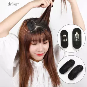 DELMER Vô Hình Tóc Bun Kẹp Nổ Kẹp Tóc Màu Đen Tự Nhiên Tóc Puff Đệm Tóc