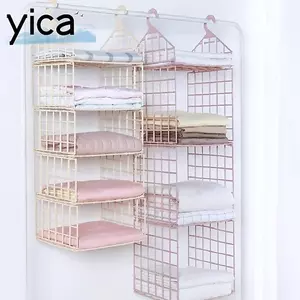 Giá treo tủ quần áo YICA, Giá lưu trữ phân loại Tiết kiệm không gian Tủ quần áo, Giá treo quần áo nhiều lớp có thể gập lại Tủ quần áo Sắp xếp phòng ngủ