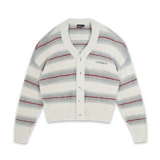 ÁO SWE MOHAIR CARDIGAN - STRIPED GRAY