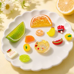 Set Charm Fresh Fruit Summer Resin Cao Cấp, Bộ Charm Hoa Quả Nhiệt Đới Cam Chanh Cherry Donut Và Dưa Hấu