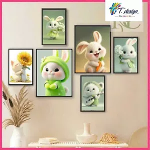 Bộ 6 tranh treo tường HC, decor phòng khách ngủ với 30 mẫu đa dạng, kèm keo dán tiện lợi.