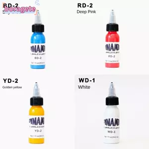 Mực xăm BORAGETE, 30ML Màu thực hành hình xăm màu vàng đỏ, Trắng sáng màu xanh cơ thể nghệ thuật xăm mực sắc tố Đồ dùng hình xăm