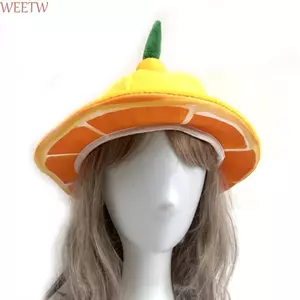 Mũ màu cam sang trọng WEETW, Mũ trái cây mềm mại sáng tạo, Phụ kiện trang phục Thoải mái Nhẹ mới lạ Mũ Halloween Carnival