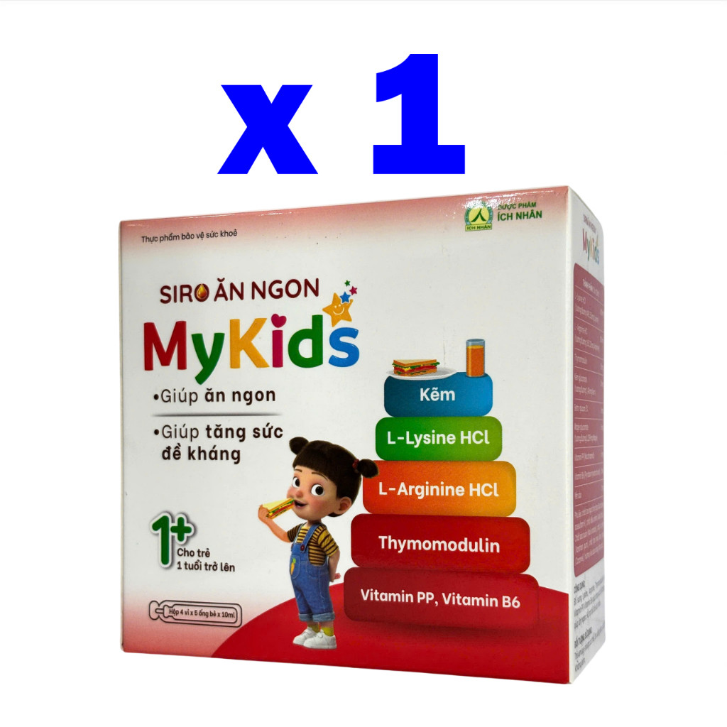 Siro Ăn Ngon Mykids Hỗ Trợ Tiêu Hóa, Giúp Bé Ăn Ngon, Tăng Cường Hấp Thu Dinh Dưỡng - Hộp 20 Ống