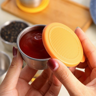 1 / 3 / 6 Cái Hộp Đựng Salad Có Nắp Silicon / Hộp Bảo Quản Sốt Chống Rò Rỉ Họa Tiết Gấu