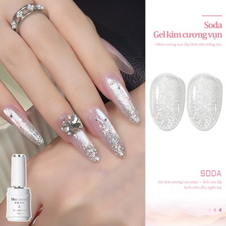 Miss Gooey Sơn móng tay gel đính đá lấp lánh mùa hè 2026 kiểu mới Làm sáng da siêu lấp lánh trong suốt như băng nghệ thuật vẽ móng đính đá lấp lánh.
