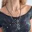 AqToCna Y2K Kim Loại Thời Trang Bạc Nhiều Lớp Pentagram Nelace Nữ Tuyên Bố Trang Sức Hàng Ngày Và Đảng AqToCna