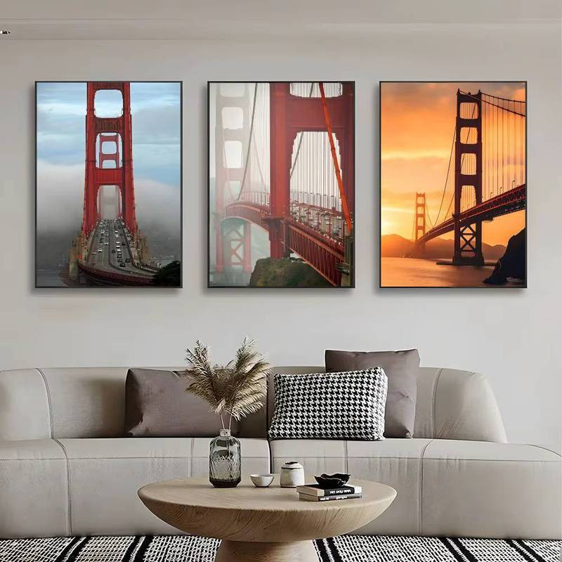 Cầu Cổng Vàng Một Cột Mốc Ở San Francisco Poster Không Khung Tranh Canvas Trang Trí Tường