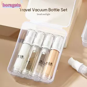 Bình xịt dưỡng da BORAGETE 3 / 4 chiếc, Chai có thể nạp lại du lịch 5-15ML rỗng, Máy bơm ép bền di động có hộp đựng mỹ phẩm