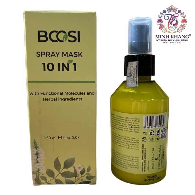 Mặt nạ xịt dưỡng tóc Kleral Bcosi 10 in 1 spray mask siêu mềm mượt 150ml [ MK ]