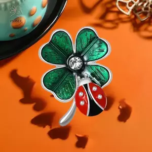 HNKMP Men Thời Trang Bọ Rùa Bốn Lá Cỏ Ba Lá Thổ Cẩm Dành Cho Nữ Unisex 2 Màu Men Cỏ Và Cánh Cứng Thổ Cẩm Chân Quà Tặng.