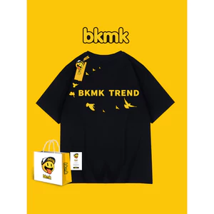 BKMK Casual Mới Rời Phong Cách Nước Ngoài Áo Thun Nam Mùa Hè Thiếu Niên Tay Ngắn Triều In Chữ 100% Cotton Cao Cấp Cổ Tròn Tay Ngắn 0609