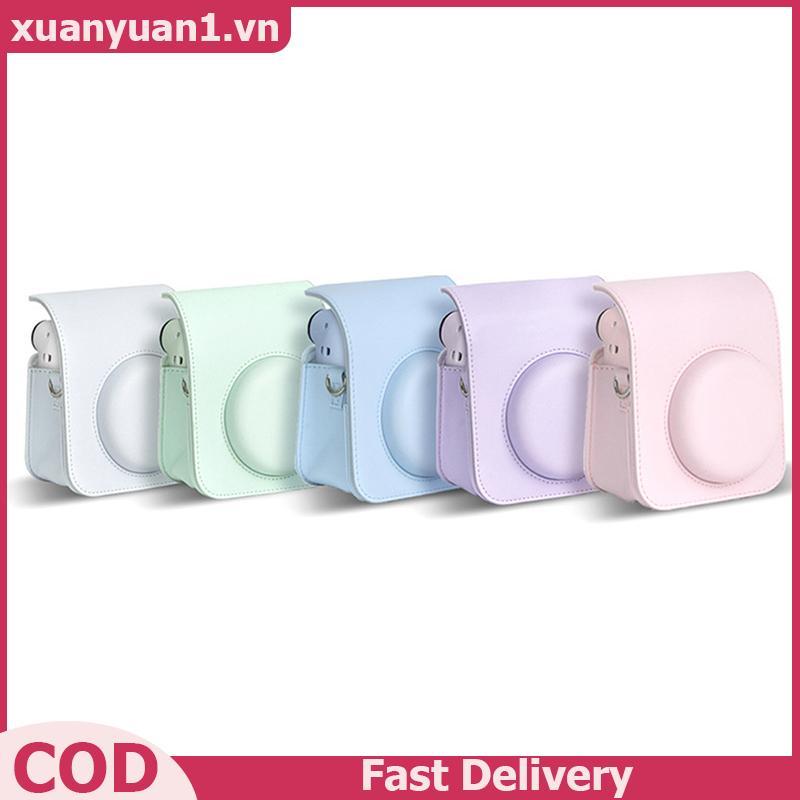 XUAN 1Pc Cho Instax Mini 12 Vỏ Máy Ảnh PU Mềm Bảo Vệ Túi Trave Cho Phim Túi Máy Ảnh Có Dây Đeo Vai VN