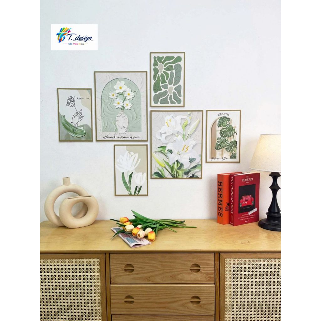 SET 6 Tranh Dán Tường Nhiều Mẫu Hiện Đại, Dễ Thương , Decor Phòng Khách, Phòng Ngủ, Spa, Phòng Nail, Mi - T.Design