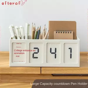 Hộp đựng bút để bàn AFTEROF, Hộp đựng bút nhắc nhở lịch, Trang trí bàn Hộp đựng bút chì đơn giản Hộp lưu trữ Đồ trang trí Trường học Cung cấp văn phòng
