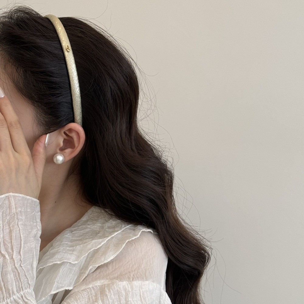 Hululu / Pháp Nhẹ Nhàng Retro Phong Cách Ngọt Ngào Fine Flash Da Vàng Nhãn Băng Đô Thời Trang Cao Cấp Băng Đô Rửa Mặt Du Lịch Kẹp Tóc