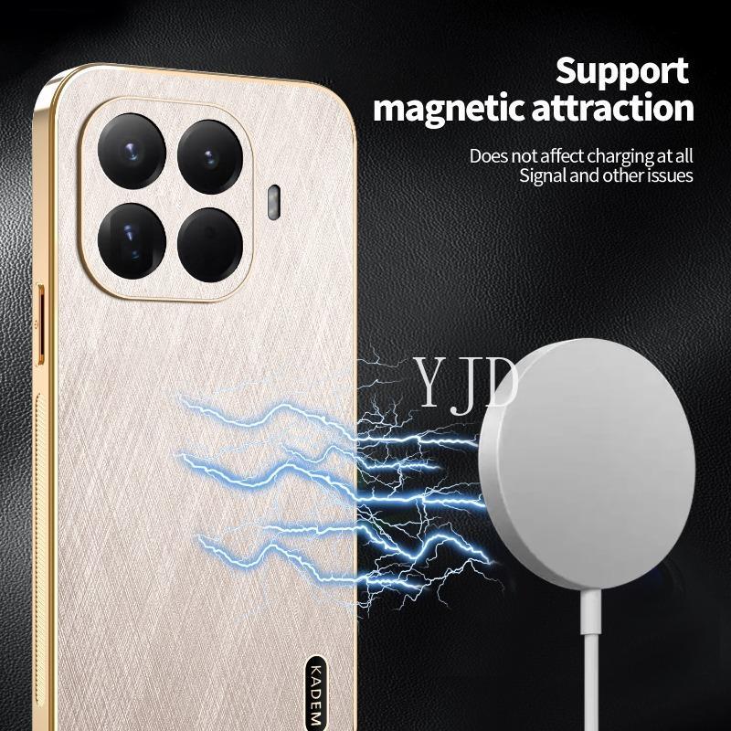Ốp Lưng Cho Xiaomi 17T Pro Gold Silk Skin Khung Mạ Điện Chống Rơi Vỏ Điện Thoại