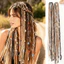 THEGIRL8B 2 Chiếc Màu Gradient Dreadlock Bím Tóc Dài Handmade Bohemian Tây Tạng, Phụ Kiện Tóc Dân Tộc Màu Tóc Tự Nhiên Kẹp Tóc Trong Phần Mở Rộng Tóc Cho Kiểu Tóc