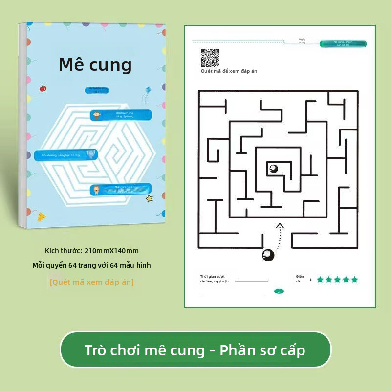 【🇻🇳Có sẵn kho】Mê Cung Sách Dành Cho Trẻ Em Sách Học Tập Sách Trò Chơi Tập Trung Mê Cung Huấn Luyện Sách, Học Sinh Tư Duy Xếp Hình Sách, Trò Chơi Cho Trẻ Em iq Xếp Hình Mê Cung Sách Cho Trẻ Em Học Sớm Educa