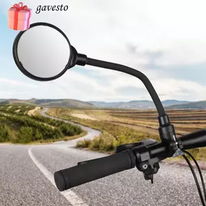 Gương ống dài GAVESTO, Tay cầm bằng silicon màu đen Gương chiếu hậu tay lái xe đạp, Thay thế xe đạp có thể điều chỉnh linh hoạt xoay 360 độ Gương chiếu hậu xe đạp