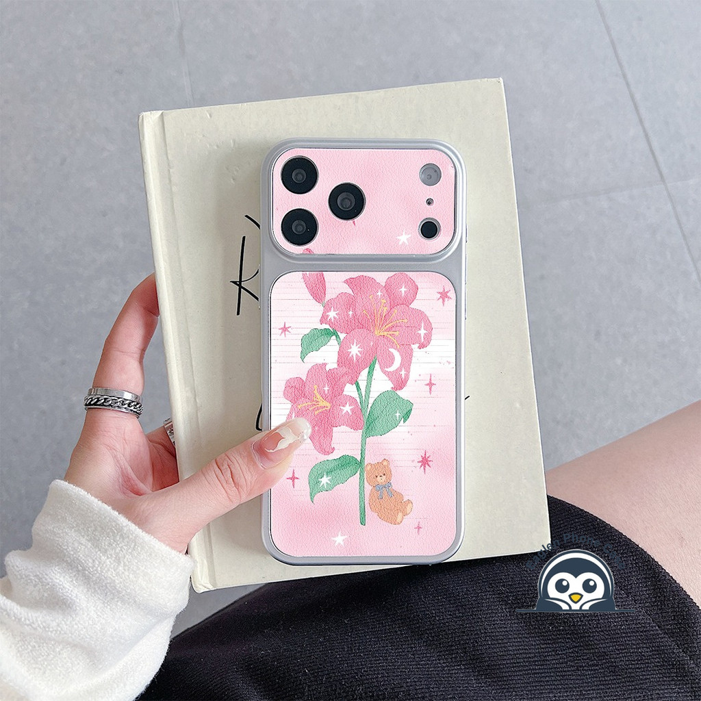 Ốp Da PU Lily Màu Hồng Dễ Thương Cho Honor 600 500 400 300 Ultra 200 100 90 Smart 80 GT SE 70 60 Magic 8 7 6 Pro 5 4 Lite 5G 4G Vỏ Điện Thoại Sang Trọng Vintage Hoa Lãng Mạn Vỏ Mềm