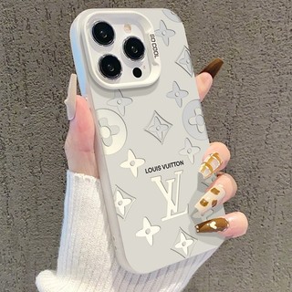 Ốp Điện Thoại iPhone Họa Tiết LV Bạc Nhám,Chống Trầy Xước Bảo Vệ Camera- Tương thích iPhone 17/16/15/14/13/12/11 Pro Max