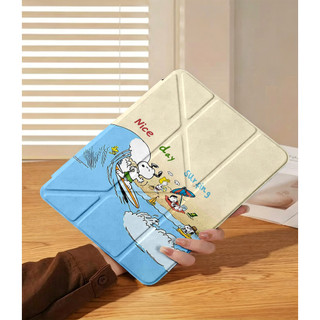 Ốp Lưng Cho iPad Air 4/5/6/7/8 A16 Pro 11 12.9 M5 M4 Y-fold Snoopy Hoạt Hình Cho iPad Gen 12 11 10 9 8 7 6 5