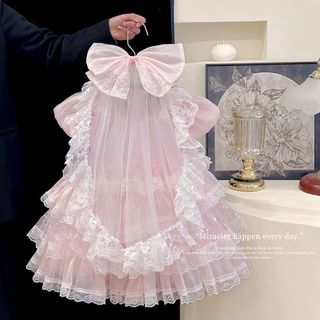 Đầm công chúa bé gái mùa hè - Váy Lolita ren tầng bồng bềnh dự tiệc sinh nhật biểu diễn