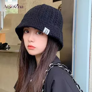 AqToCna Mũ Nữ Ấm Áp Đa Năng Bảo Vệ Tai Đầu Lớn Dệt Kim Mũ Sợi Mũ AqToCna