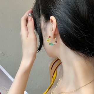 Bông Tai Nhiều Màu Sắc Vuông Pha Lê Đá Vòng Bông Tai Nữ Mùa Hè Dopamine Thủy Tinh Nhiều Màu Sắc Đính Hạt Bông Tai