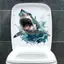 SWEET 3D Shark Decal Dán Tường Chống Thấm Nước Tự Dính Stier Cho Phòng Tắm & Phòng Ngủ Trang Trí n