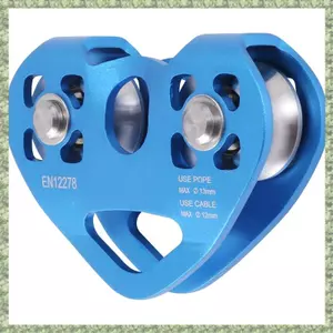 Dây cáp thép ròng rọc đôi leo núi hình trái tim Thiết bị leo núi 13mm Xe đẩy Zipline tốc độ cao 24KN