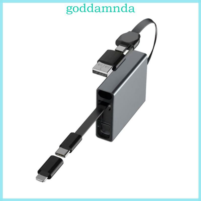 Cáp USB co giãn di động GODD với dây sạc kính thiên văn đầu ra 66W Kết cấu hợp kim nhôm cho nhiều điện thoại khác nhau