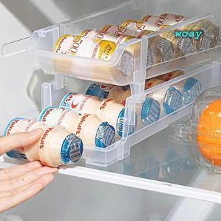 Hộp đựng đồ uống trong tủ lạnh WOAY, Hộp đựng đồ uống cán dung tích lớn, Hộp đựng tủ lạnh có thể xếp chồng lên nhau