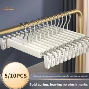 Bộ móc treo quần nhựa chống trượt TRTR có kẹp Váy liền mạch có thể điều chỉnh để lưu trữ tủ quần áo Tiết kiệm không gian VN