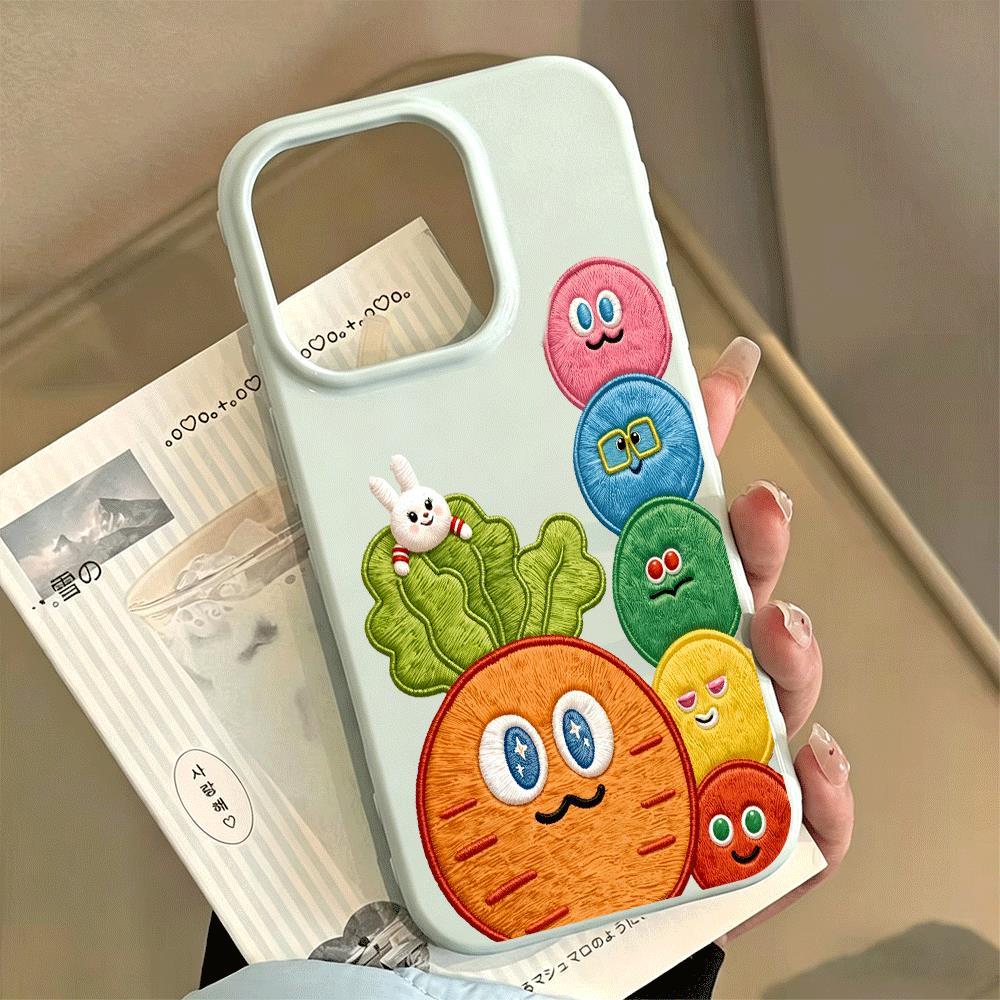 Vẽ củ cải mềm dễ thương cho trường hợp iPhone 17promax 161514plus 3 trong 1 bezel 1311211