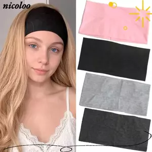 Băng đô rộng NICOLOO, Băng đô vải mềm bằng vải Cotton thông thường, Băng đô thể thao rửa mặt cho bé gái