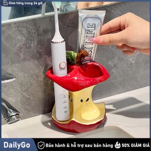 Giá đỡ bàn chải đánh răng hình táo sáng tạo, để bàn phòng tắm Đựng bàn chải đánh răng, Bằng gốm, Bồn rửa mặt